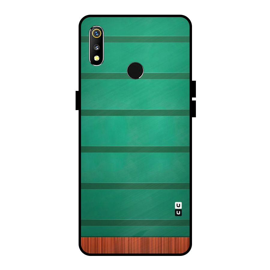 Green Wood Stripes Metal Back Case for Realme 3i