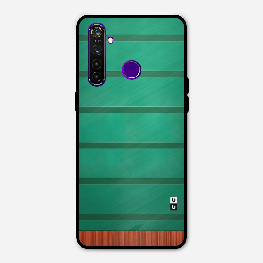 Green Wood Stripes Metal Back Case for Realme 5 Pro