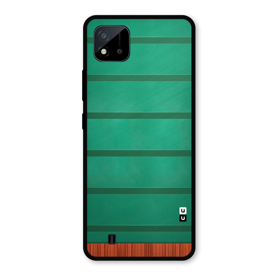 Green Wood Stripes Metal Back Case for Realme C11 2021