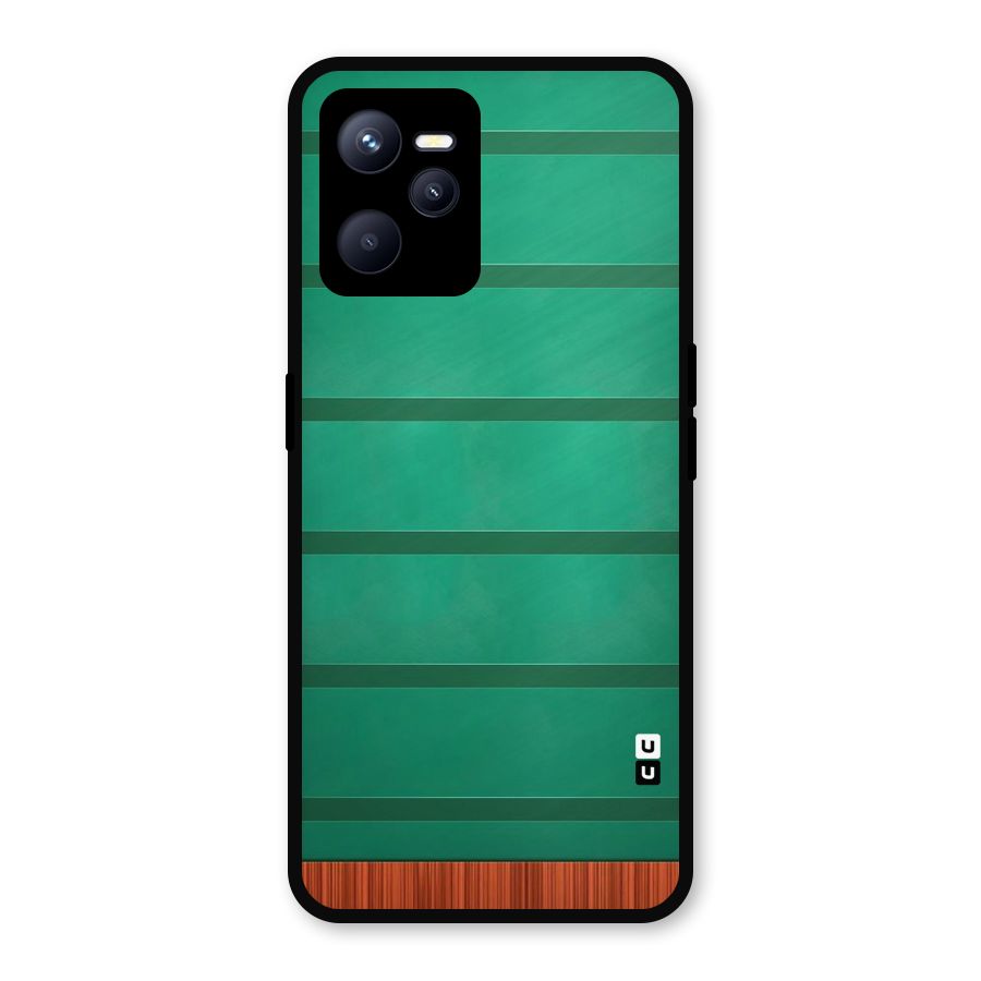 Green Wood Stripes Metal Back Case for Realme C35