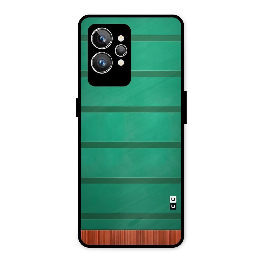Green Wood Stripes Metal Back Case for Realme GT2 Pro