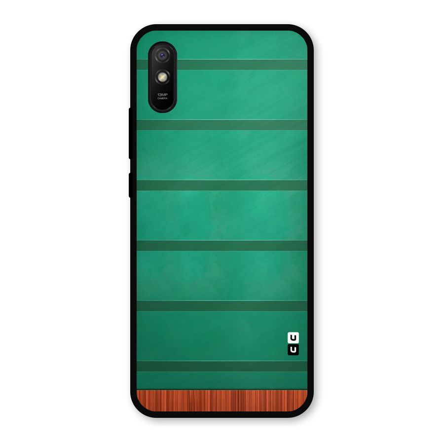 Green Wood Stripes Metal Back Case for Redmi 9a
