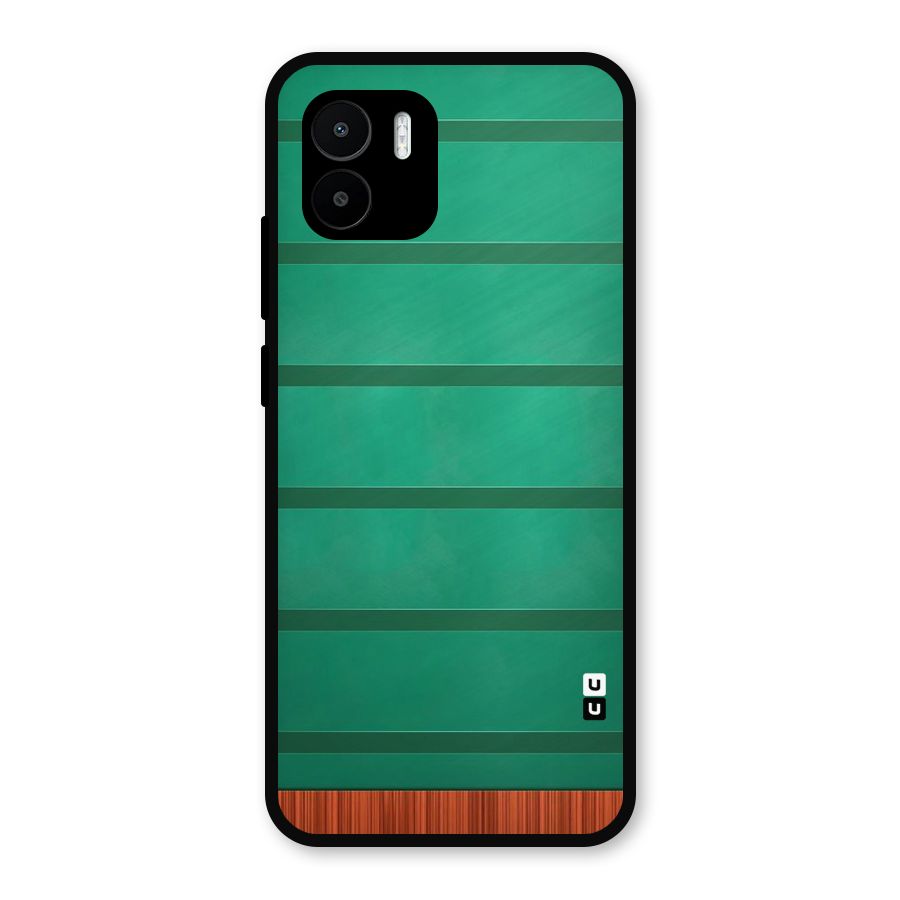Green Wood Stripes Metal Back Case for Redmi A2