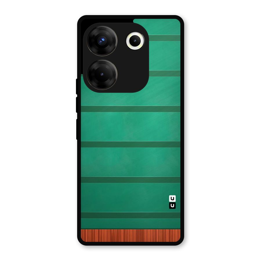 Green Wood Stripes Metal Back Case for Tecno Camon 20