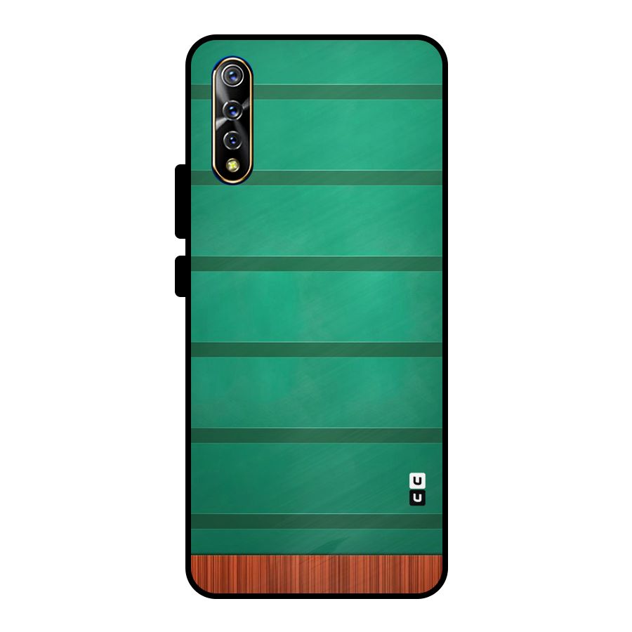 Green Wood Stripes Metal Back Case for Vivo S1