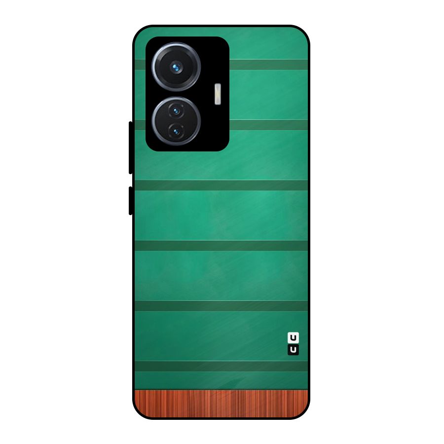 Green Wood Stripes Metal Back Case for Vivo T1 44W