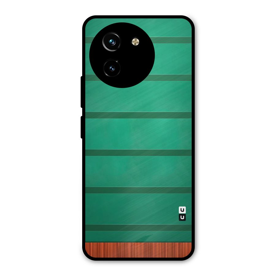 Green Wood Stripes Metal Back Case for Vivo T3x