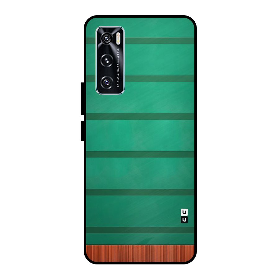 Green Wood Stripes Metal Back Case for Vivo V20 SE