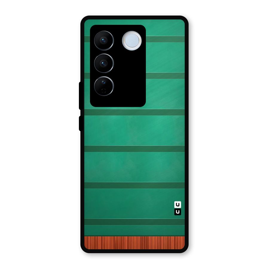 Green Wood Stripes Metal Back Case for Vivo V27