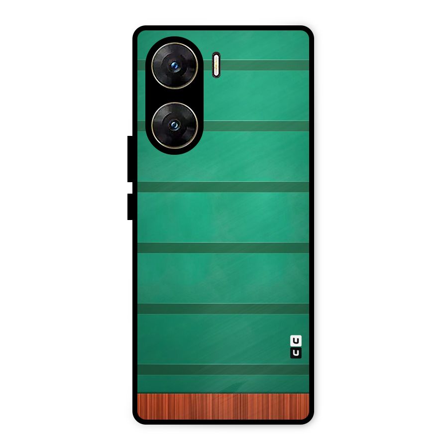 Green Wood Stripes Metal Back Case for Vivo V29e