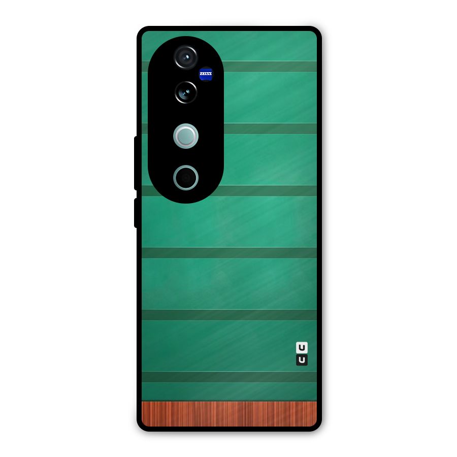 Green Wood Stripes Metal Back Case for Vivo V40