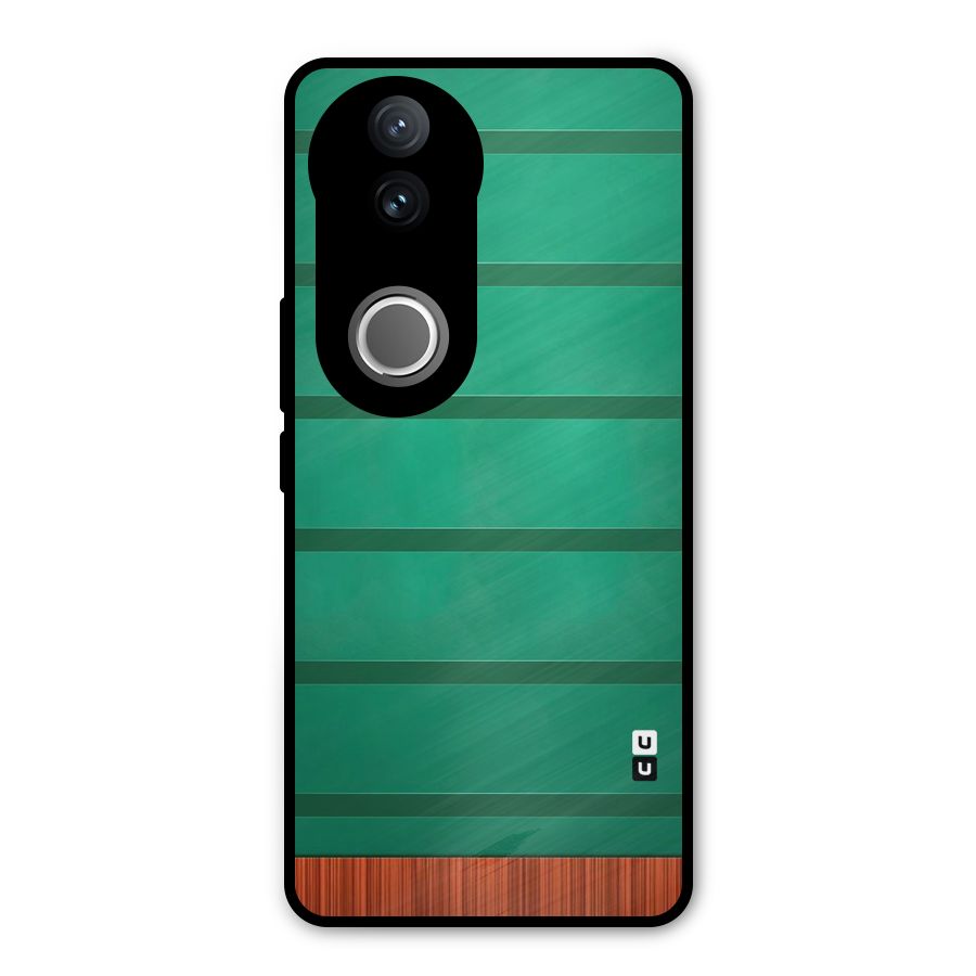 Green Wood Stripes Metal Back Case for Vivo V50e