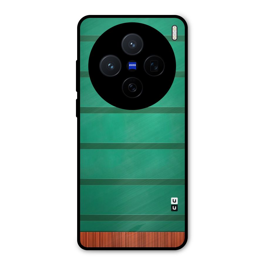 Green Wood Stripes Metal Back Case for Vivo X200