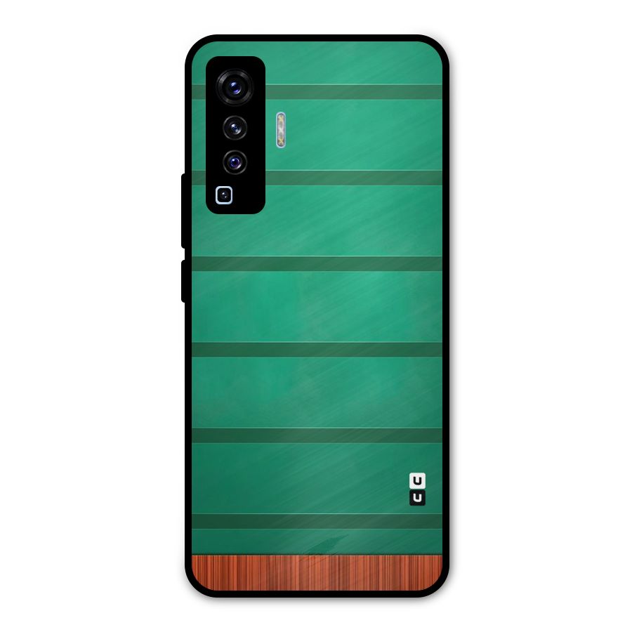 Green Wood Stripes Metal Back Case for Vivo X50