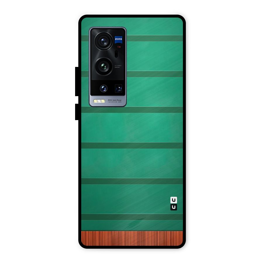 Green Wood Stripes Metal Back Case for Vivo X60 Pro Plus