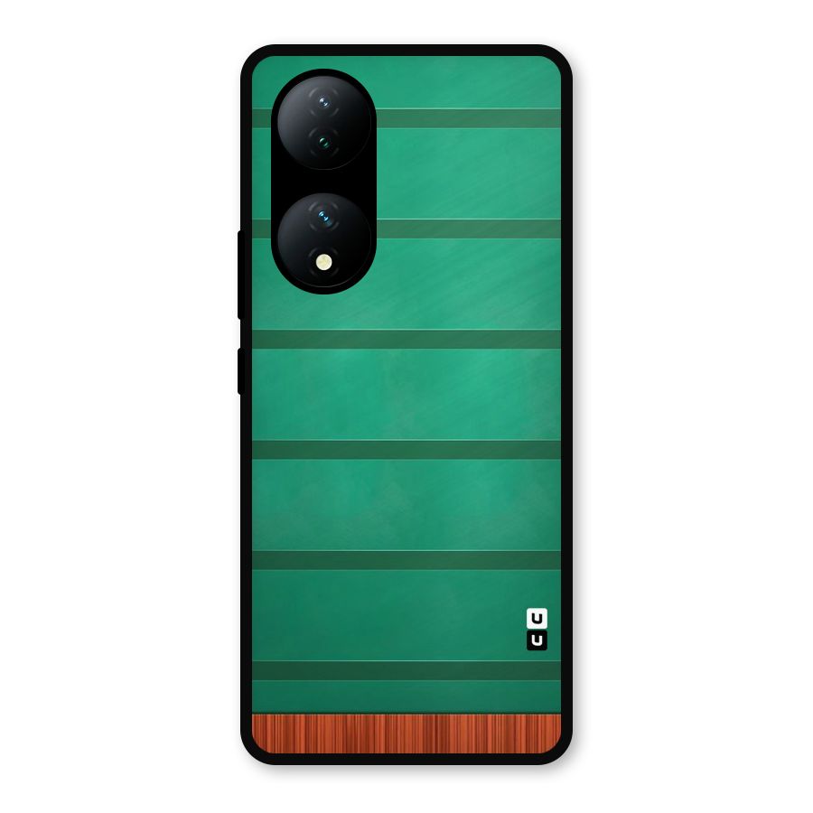 Green Wood Stripes Metal Back Case for Vivo Y100a