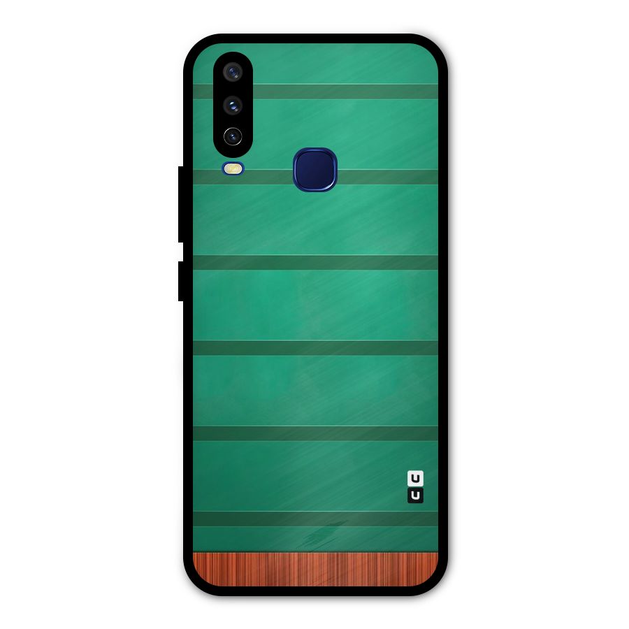 Green Wood Stripes Metal Back Case for Vivo Y15