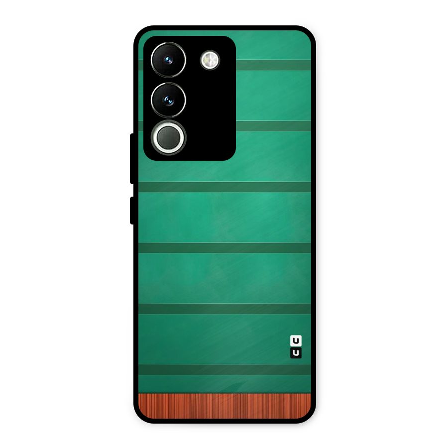 Green Wood Stripes Metal Back Case for Vivo Y200