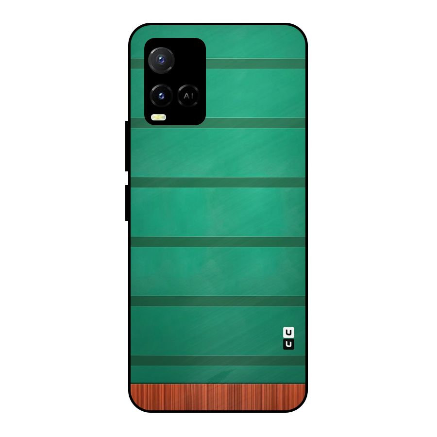 Green Wood Stripes Metal Back Case for Vivo Y21