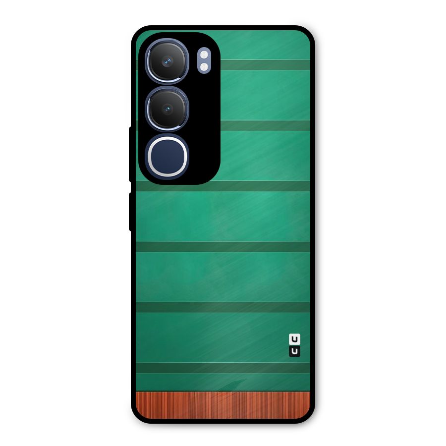 Green Wood Stripes Metal Back Case for Vivo Y29