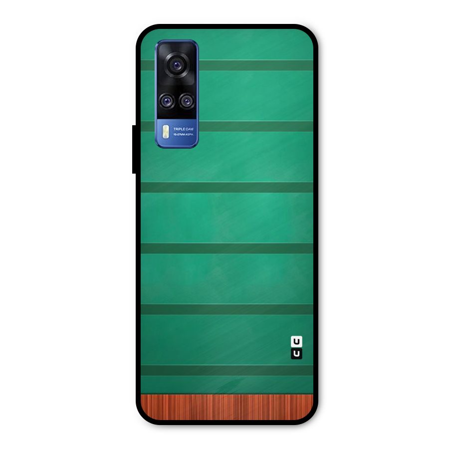 Green Wood Stripes Metal Back Case for Vivo Y31