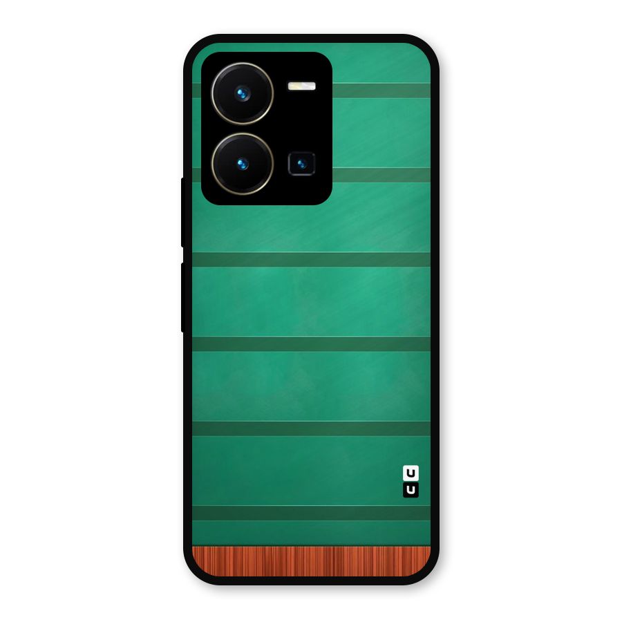 Green Wood Stripes Metal Back Case for Vivo Y35