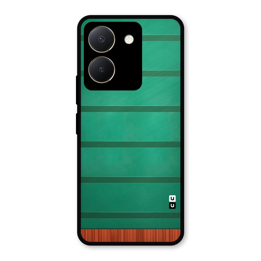 Green Wood Stripes Metal Back Case for Vivo Y36