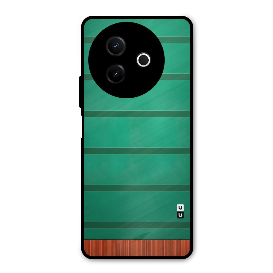 Green Wood Stripes Metal Back Case for Vivo Y39