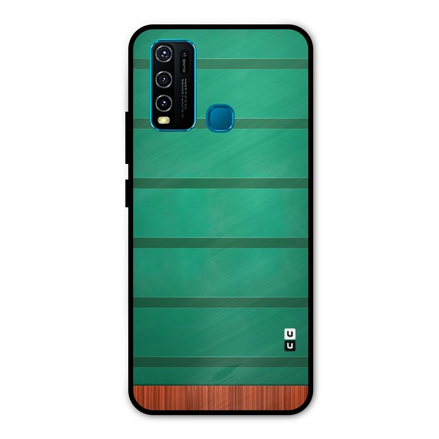 Green Wood Stripes Metal Back Case for Vivo Y50