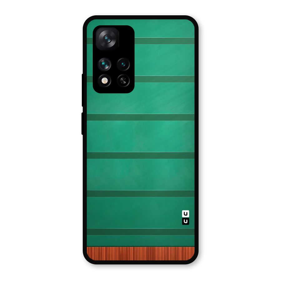 Green Wood Stripes Metal Back Case for Xiaomi 11i Hypercharge 5G