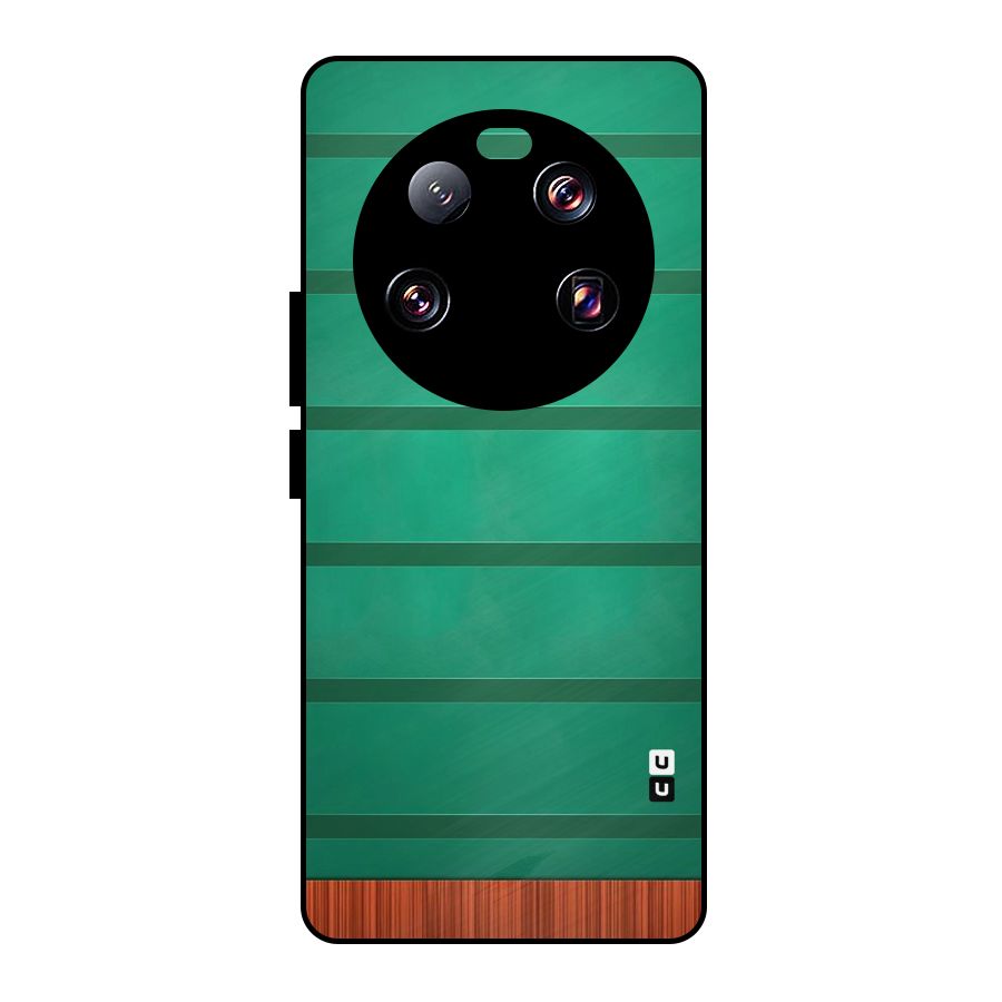 Green Wood Stripes Metal Back Case for Xiaomi 13 Ultra