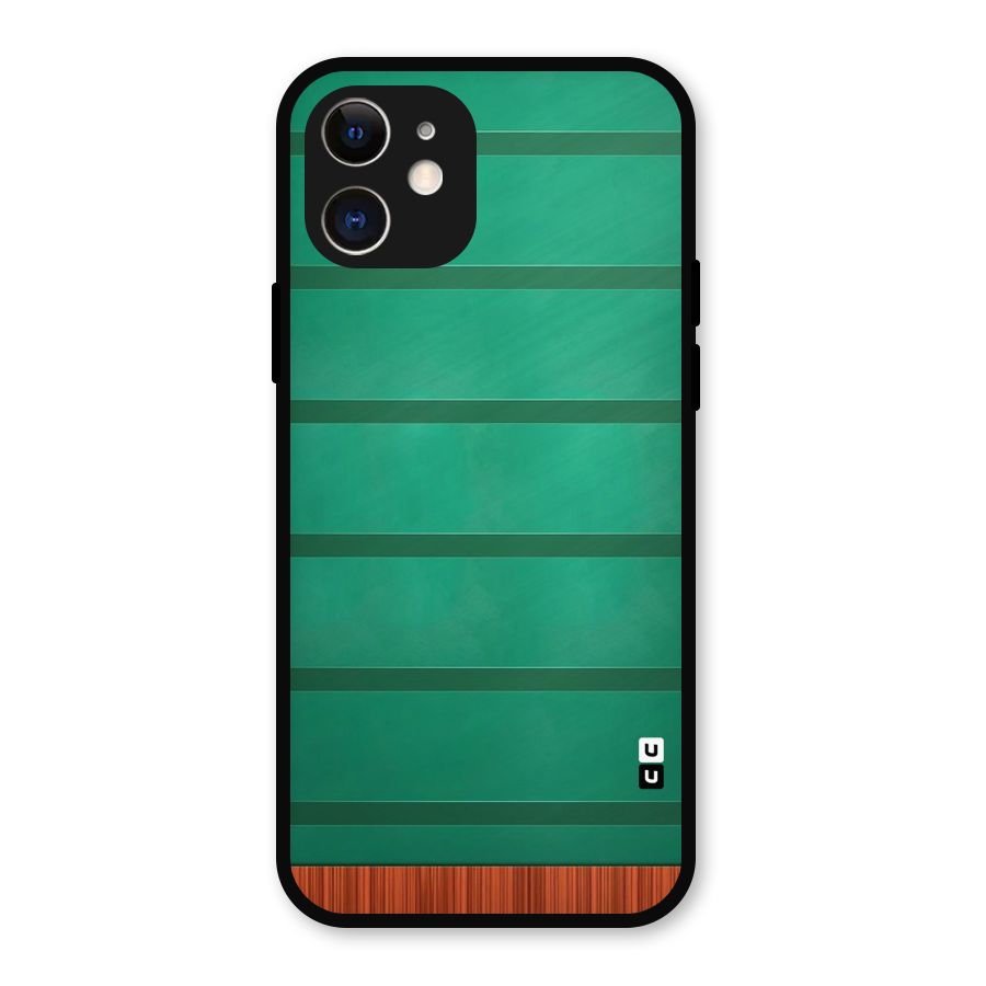 Green Wood Stripes Metal Back Case for iPhone 12