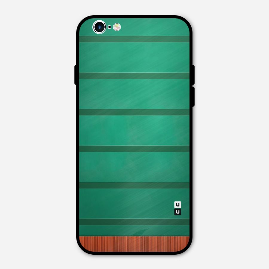 Green Wood Stripes Metal Back Case for iPhone 6 6s