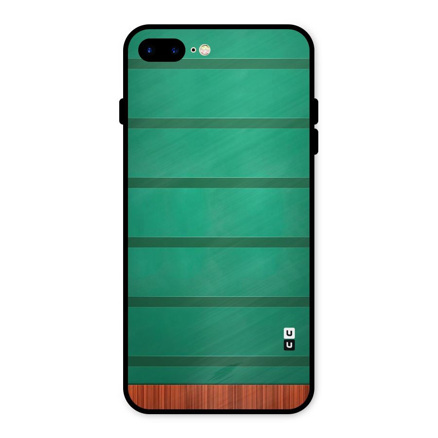 Green Wood Stripes Metal Back Case for iPhone 8 Plus