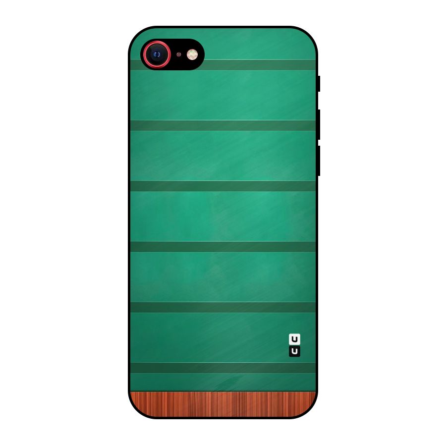Green Wood Stripes Metal Back Case for iPhone SE 2020