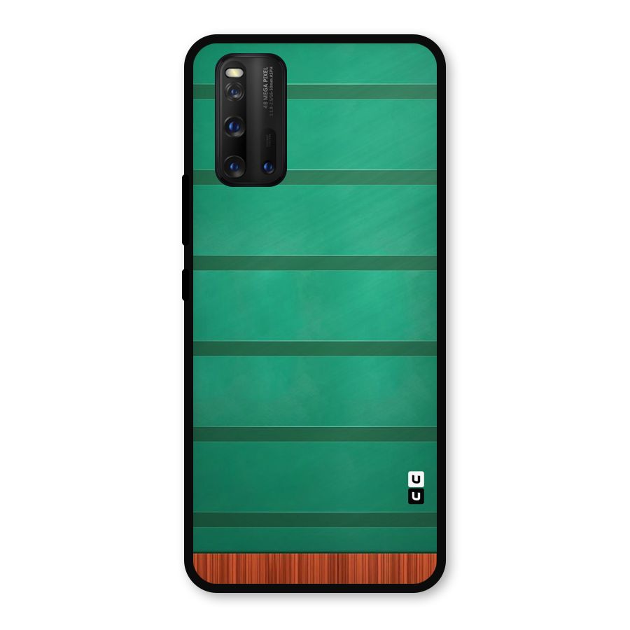 Green Wood Stripes Metal Back Case for iQOO 3
