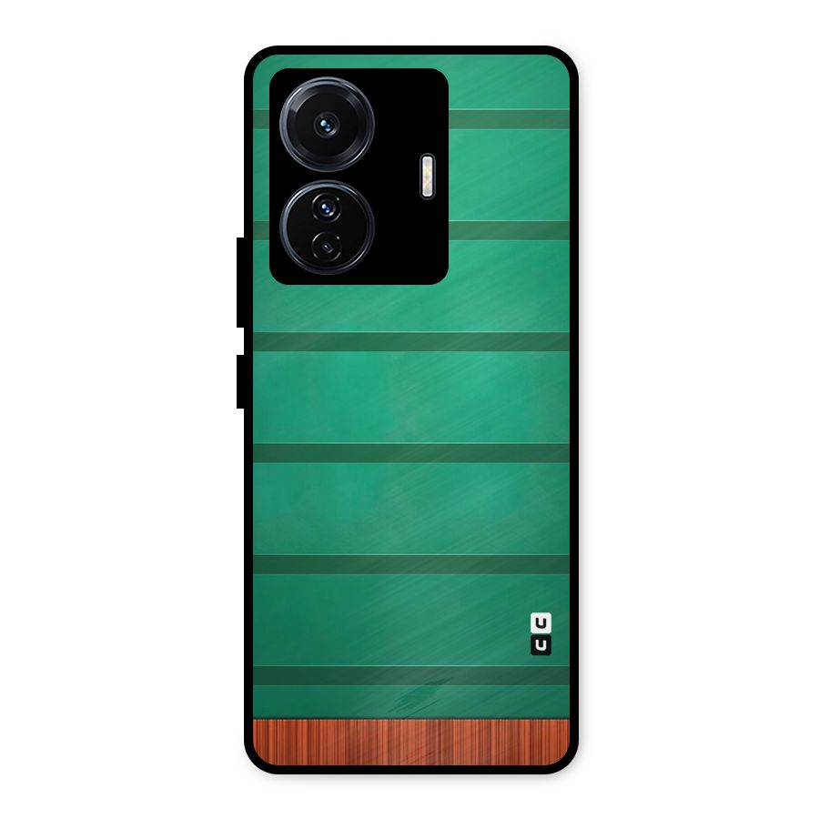 Green Wood Stripes Metal Back Case for iQOO Z6