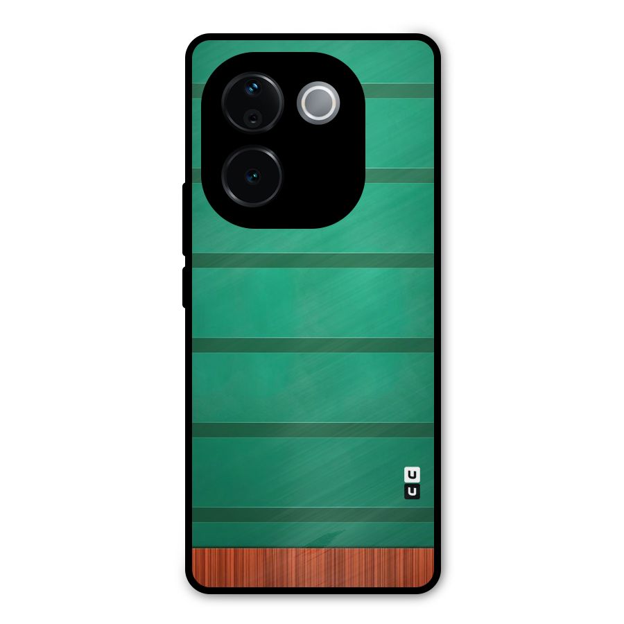 Green Wood Stripes Metal Back Case for iQOO Z9s Pro