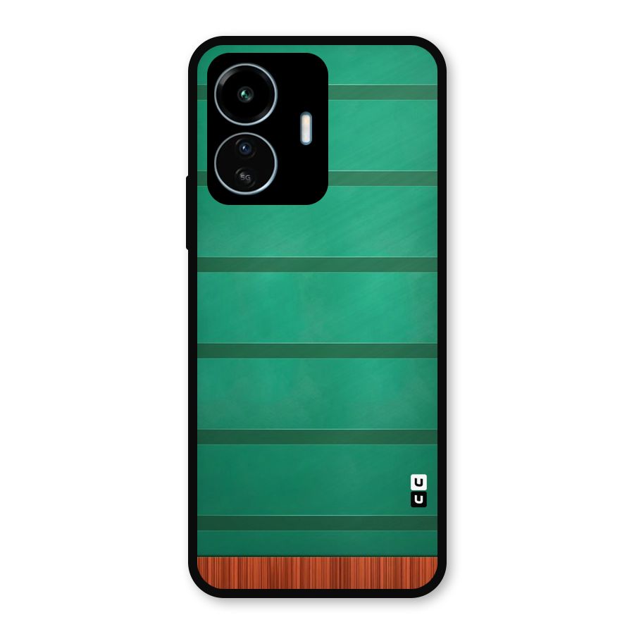 Green Wood Stripes Metal Back Case for vivo iQOO Z6 Lite 5G