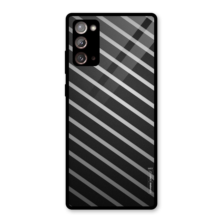 Grey And Black Stripes Glass Back Case for Galaxy Note 20