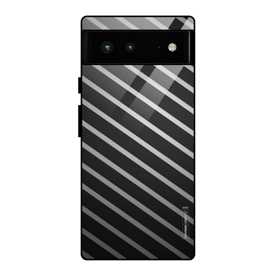 Grey And Black Stripes Glass Back Case for Google Pixel 6