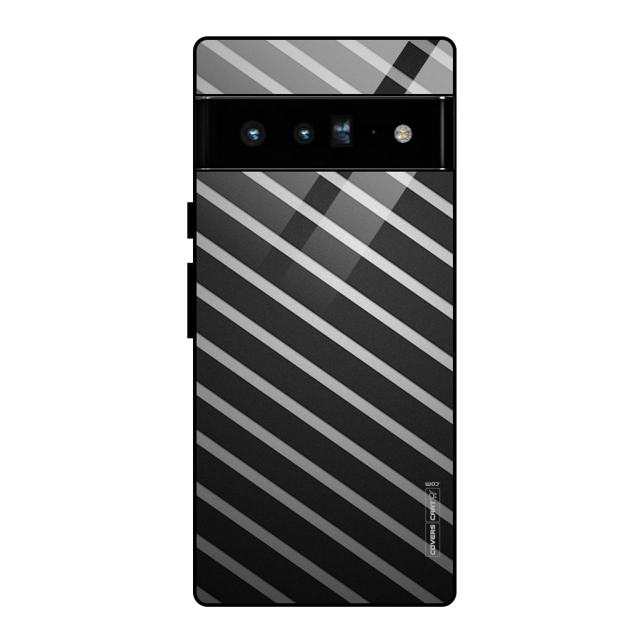 Grey And Black Stripes Glass Back Case for Google Pixel 6 Pro