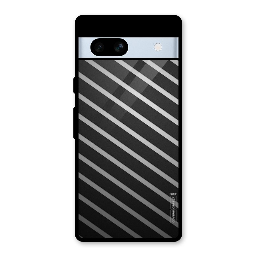 Grey And Black Stripes Glass Back Case for Google Pixel 7a
