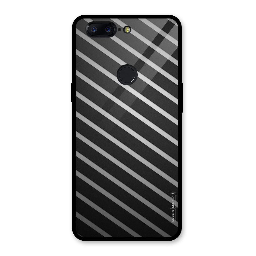 Grey And Black Stripes Glass Back Case for OnePlus 5T