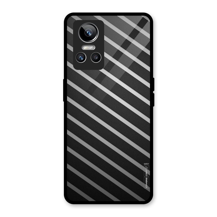 Grey And Black Stripes Glass Back Case for Realme GT Neo 3
