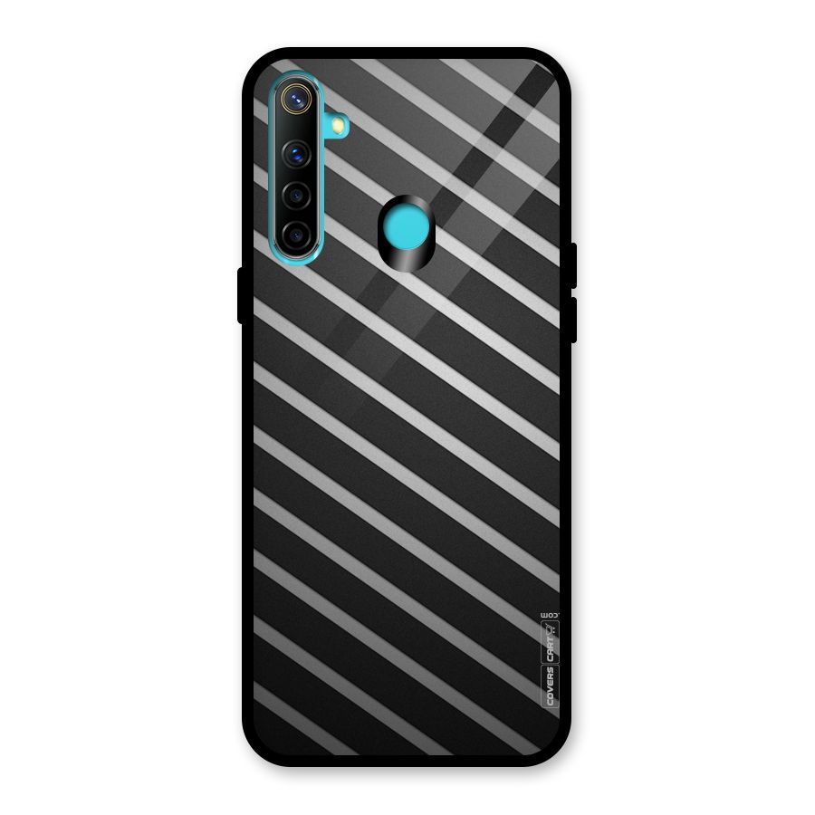 Grey And Black Stripes Glass Back Case for Realme Narzo 10