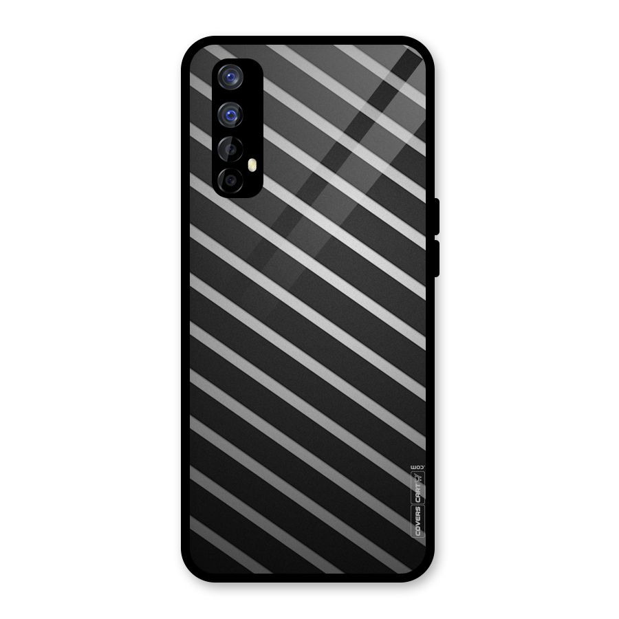 Grey And Black Stripes Glass Back Case for Realme Narzo 20 Pro
