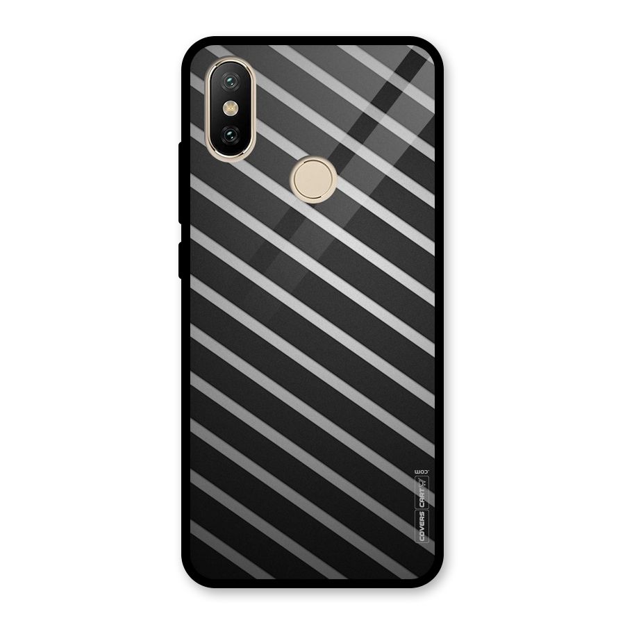 Grey And Black Stripes Glass Back Case for Redmi A2