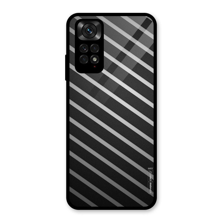 Grey And Black Stripes Glass Back Case for Redmi Note 11S