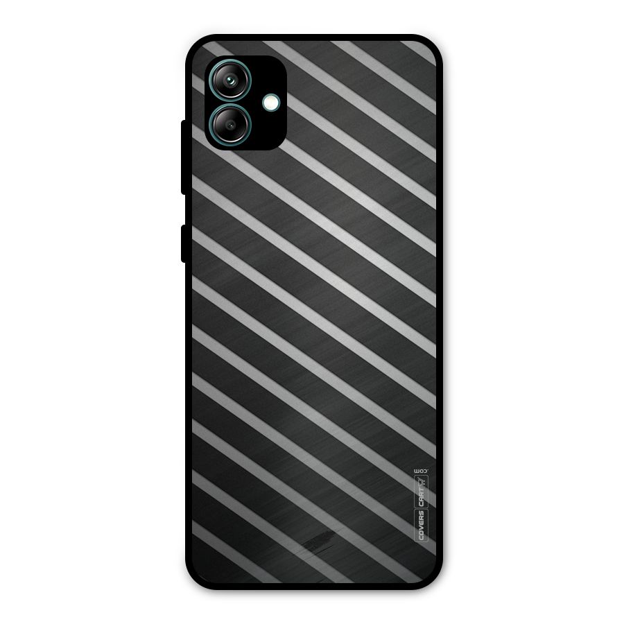 Grey And Black Stripes Metal Back Case for Galaxy A04